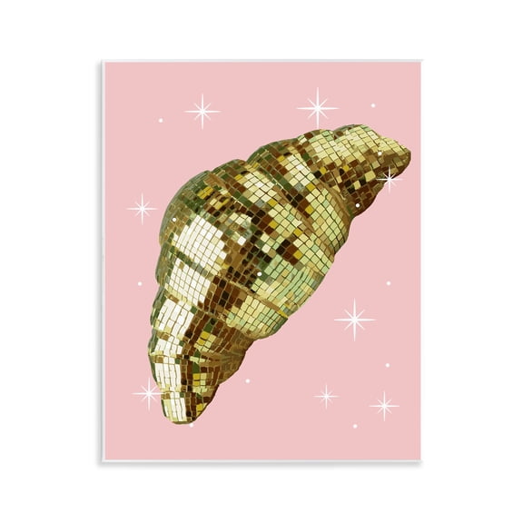Stupell Industries Luminous Disco Croissant Food & Beverage Painting Unframed Art Print Wall Art, 11 x 14