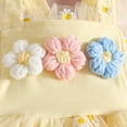 thumbnail image 6 of Curuila Girls Bodysuit Bow Floral Print Sleeveless Romper Suspenders Spring Summer Clothes Yellow Size 0-6 Months, 6 of 6