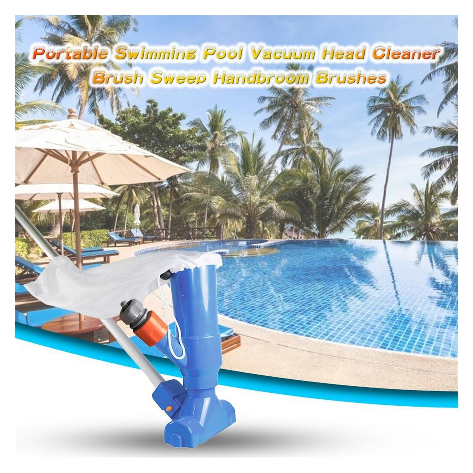 Swimming Pool Vacuum Cleaner Cleaning Tool Suction Head Pond Fountain Spa Pool Vacuum Cleaner Brush With Handle ,Great Suction Power