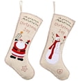 thumbnail image 1 of Calcetín de Navidad 2 Medias de Navidad, Costura de bordado Arpillera Carácter tradicional de vacaciones de Navidad Bolsa de regalo de dulces Calcetines colgantes, Utilizado para decoración de fiestas Fason ZYY-2532, 1 of 5