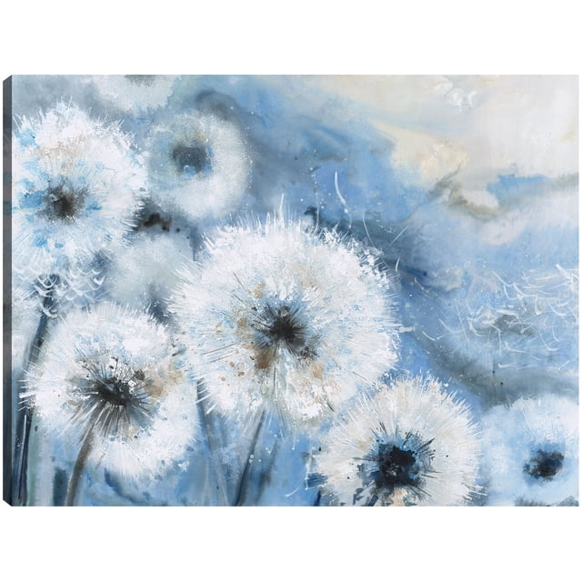 Cuadro Decorativo - Acuarela Deseos Azul Jr Impresión en canvas, estrechado