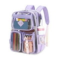 thumbnail image 2 of Ediodpoh Transparent Large Capacity Backpack For Elementary And Middle School Girls Ages 8-15 Water Resistant Purple, 2 of 9
