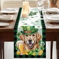 thumbnail image 3 of Table Runners 72 Inches Long Dress Scarves, St Patricks Day Farmhouse Kitchen Table Runner, Coffee Tablerunners, Modern Watercolor Dogs Green Shamrock 16x72 Inch, 3 of 9