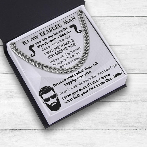 Necklace Gift For Him, Birthday Gift, Aniversary Gift - Beard - To My Man - I Became Yours & You Became Mine