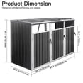 thumbnail image 5 of CQSXDA Durable Metal Garbage Bin Shed For Outdoor Use Stores 3 Trash Cans Ideal For Efficient Waste Management，White+gray, 5 of 5