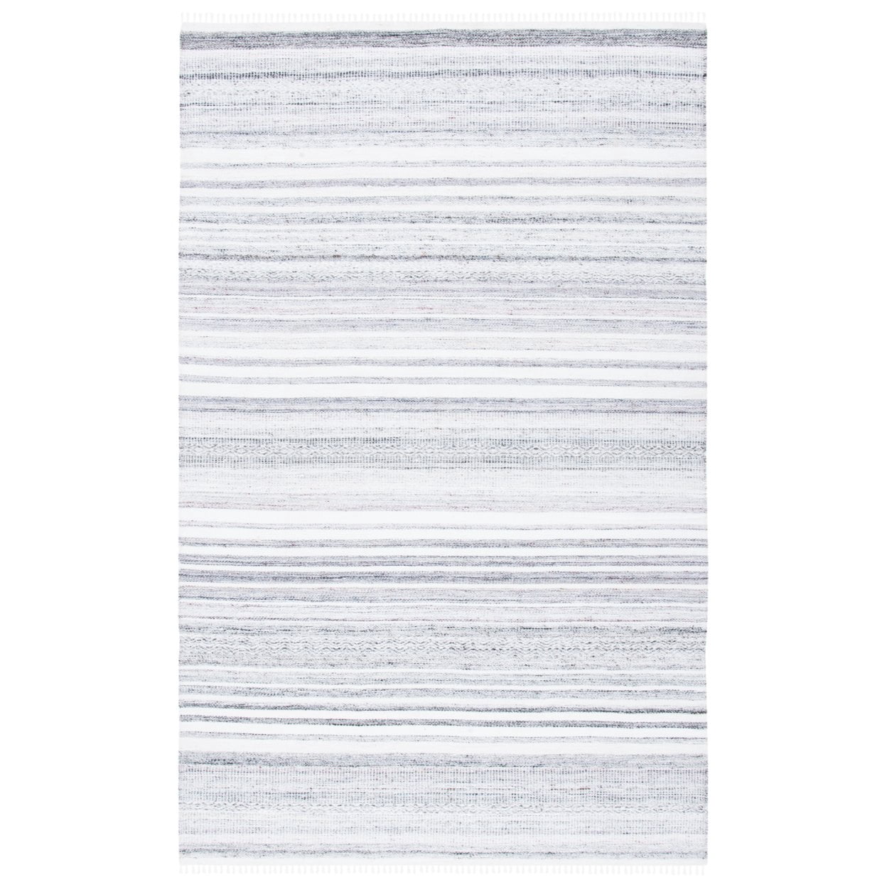 SAFAVIEH Kilim Mckayla Striped Polyester Area Rug, Ivory/Light Grey, 5' x 8'