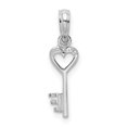 thumbnail image 5 of Auriga Fine Jewelry 925 Sterling Silver Key Heart Top Pendant (L14.3mm, W- 0mm) for Women, 5 of 6