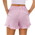 thumbnail image 6 of RYDCOT Striped Shorts for Women High Waisted Beach Casual Pull on Elastic Waist Summer Shorts with Pockets Pink, 6 of 7