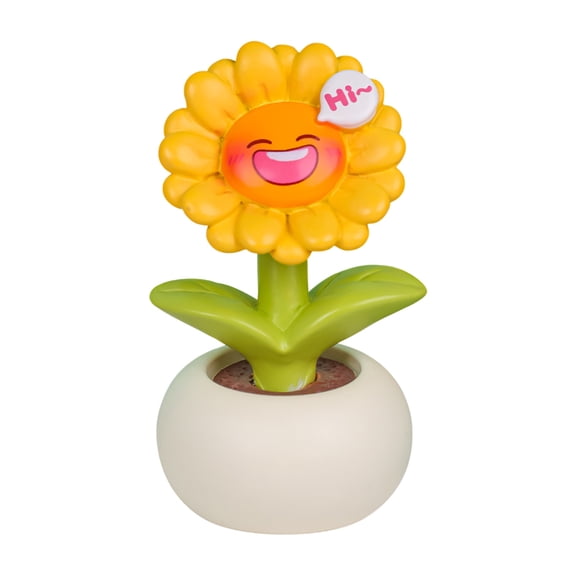 LanSuare Sunflower Simulation Potted, Resin Crafts Gift, Small Fresh Home Decor, Car Ornament, Suitable for Dashboard, Office Desk, Lover Presents