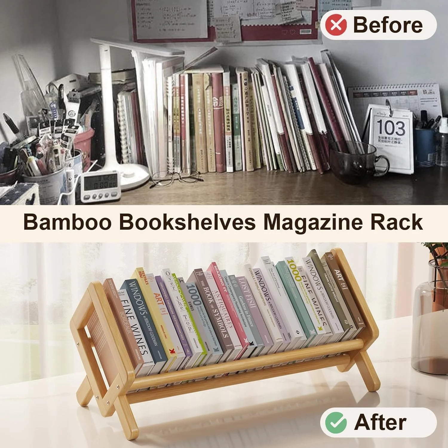 MTYIQS Wood Desktop Bookshelf,Small Bookcase Organizer Tilting Bookshelves Storage Rack Display Stand for Living Room/Office Supplies Storage,Suitable for children, adolescents