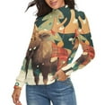 thumbnail image 2 of Merry Christmas Holly Decor Women's Turtleneck Sweater Long Sleeve Ribbed Fitted Turtle Neck Casual Fall Winter Collection Top M, 2 of 4