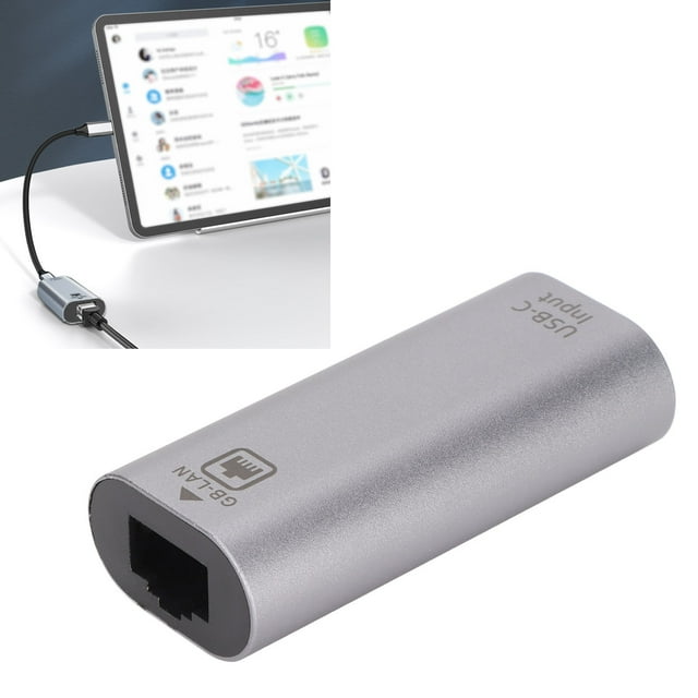 TUPO C A GIGABIT RJ45 Convertidor de Puerto de Red, USB C al Adaptador Ethernet Shell de Aleación de Aluminio para