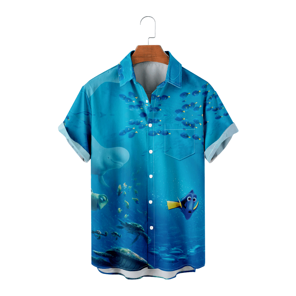 Finding Nemo Dory Print Hawaiian Shirts for Men,Finding Nemo Summer ...