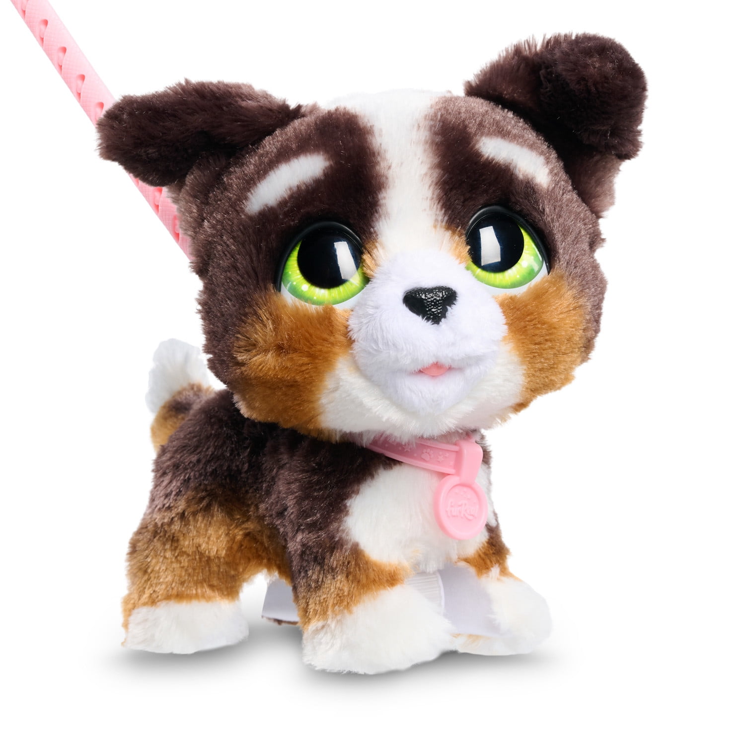 furReal Walk-A-Lots Bernedoodle Interactive Toy, 8-inch Walking Plush Puppy with Sounds, Faux Fur, Kids Toys for Ages 4 up