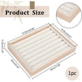 thumbnail image 2 of 2 Pcs 7 Slots Ring Holder Display Trays 7x9.5x1.2Inch Velvet Leather Ring Storage Display Trays Ring Holder Stand Jewelry Storage Tray Organizer for Home or Store Sell Show Floral White, 2 of 6
