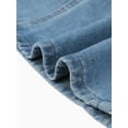thumbnail image 5 of Denim Skirt for Women Elastic Waist Split Back Pockets Maxi Length Long Jean Skirts M Sky Blue, 5 of 6