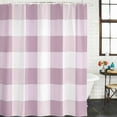 thumbnail image 3 of Pink Plaid Waterproof Fabric Shower Curtain,Spring Summer Farmhouse Buffalo Checkered Waterproof Fabric Shower Curtain for Bathroom Curtains Bathtubs Shower Curtains with 12 Hooks Standard 60x72, 3 of 8