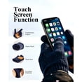 thumbnail image 4 of Vbiger Winter Beanie Hat Scarf Touchscreen Gloves Set for Men and Women, Beanie Gloves Neck Warmer Set with Warm Knit Fleece Lined, Navy Blue, 4 of 7