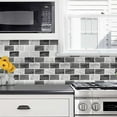 thumbnail image 6 of DEWOO Peel and Stick Backsplash - 10 Sheets of 12"×12" - 3D Adhesive Peel and Stick Tile Backsplash for Kitchen, Bathroom, Wall Tile, Black Gray, 6 of 12
