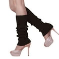 thumbnail image 5 of Ribbed Knitted Leg Warmers Leg Warmers Ladies Y2K Style Long Boot Socks for 80s Accessories Soft Stretchy Comfort Fit Cozy for Women Dark Brown One Size, 5 of 6