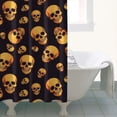 thumbnail image 4 of Black Orange Skull Pattern Shower Curtain 36"x72" ,Bathroom Decorative Shower Curtains Set with 12 Hooks,Modern Waterproof Washable Shower Curtain, 4 of 6