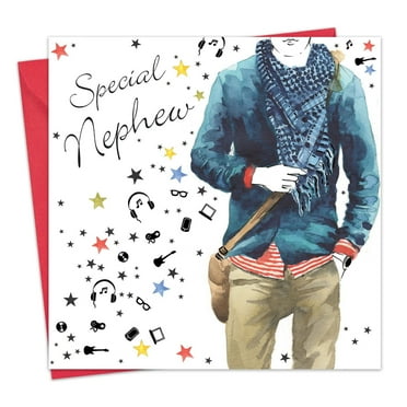 Twizler Happy Birthday Card for Nephew - For Him - Mens Birthday Greeting Card - Godson - Teenager