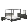 thumbnail image 2 of East West Furniture DE20-K1NDMC 5 Piece King Bed Set with 1 King Size Bed, 1 Nightstand, 1 Dresser Drawer, 1 Mirror and a Drawers Chest - Brushed Gray Finish, 2 of 8