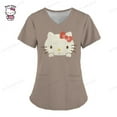 thumbnail image 1 of GUISHUAN Blouse de Travail pour Femmes Hello Kitty, Uniforme d'Infirmière, Manches Courtes, Col en V, 1 of 7