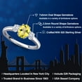 thumbnail image 2 of Gem Stone King 925 Sterling Silver Canary Mystic Topaz and White Moissanite Engagement Ring for Women | 1.12 Cttw | Oval 7X5MM | Gemstone November Birthstone | Size 5, 2 of 7