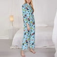 thumbnail image 3 of Saiise Mario Ak Print Women Soft Pama Sets,Long Sleeve Sleepwear Button Up 2-Piece Pjs Lounge Sets-Medium, 3 of 8