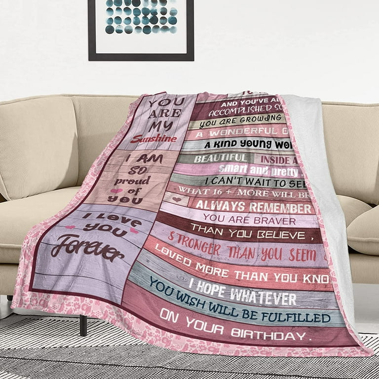 Joyloce Sweet 16th Birthday Gifts for Girls Blanket 60x50, Sweet 16 Gifts  for Girls - Best 16th Birthday Gift Ideas - Funny Gift for 16-Year-Old