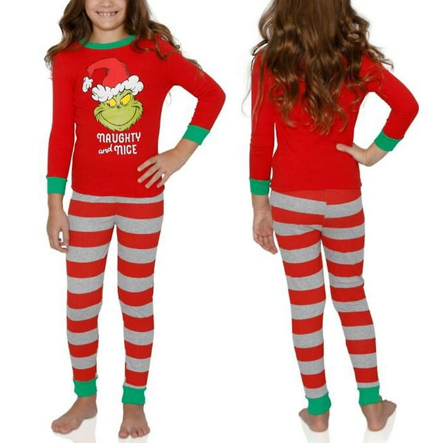 Pyjamas Assortis pour Famille Adulte Enfant The Grinch Ensemble de Nuit