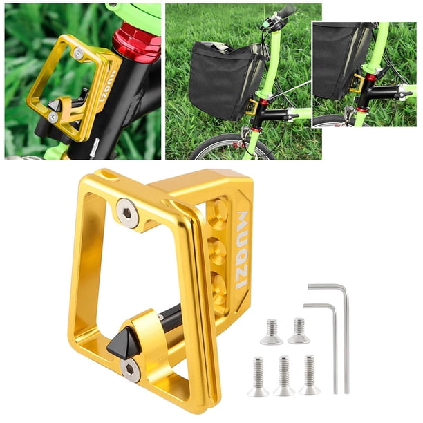 Adaptador de bloque de portabicicletas plegable ligero, accesorios de montaje en estante para bolsa de bicicleta, accesorios de ciclismo de aleación , dorado DYNWAVEMX Bloque portabicicletas delantero