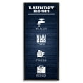 thumbnail image 2 of Stupell Industries Laundry Room Icons Rustic Blue Pattern Cleaning Guide Typography Painting White Framed Art Print Wall Art, 13 x 30, 2 of 5