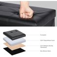 thumbnail image 7 of SUPER DEAL 43 Inch Folding Storage Ottoman , Faux Leather Storage Chest Shoes  with Divider Padded Seat Couch Footrest for Bedroom Entryway, 660 lbs Capacity 43"x 15"x 15", Black, 7 of 7