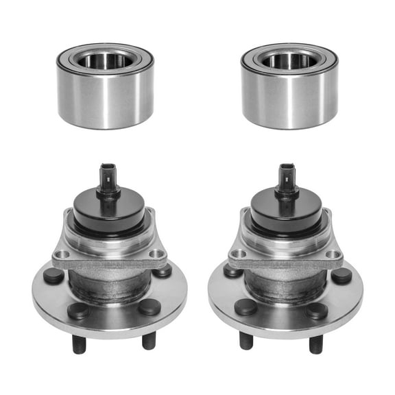 AutoShack Rear Wheel Bearings and Front Wheel Bearing Hub Assembly 5 Lugs with ABS Set Replacement for 2009-2014 Toyota Matrix 2009-2018 Corolla 2009-2010 Pontiac Vibe 1.8L 2.4L FWD HUB030400605