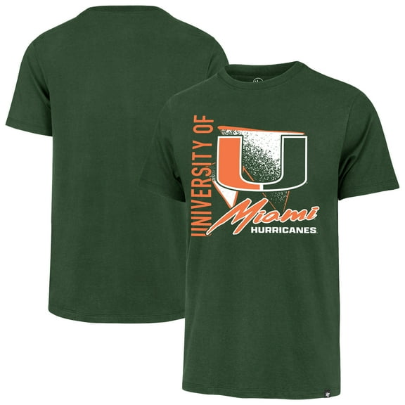 Men's '47 Green Miami Hurricanes Side Arm Franklin T-Shirt