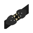 thumbnail image 3 of INSPIRE CHIC Women's Golden Leaf Stretchy Belts, Fashion Vintage Elegant Elastic Waistband for Dress Coat 26.4x2.4" Black, 3 of 6