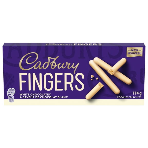 CADBURY FINGERS WHITE CHOCOLATEY, Chocolatey Cookie Biscuits, Sweet Treat, Decadent Snack