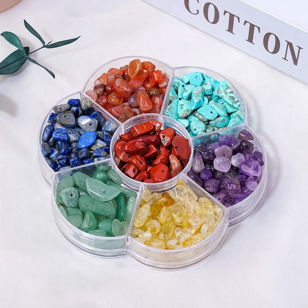 Nvzi pieza de caja de flor de ciruelo de piedra triturada irregular de colores con agujeros, pulsera de piedra triturada natural, collar, accesorios de joyería