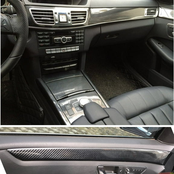Carbon Fiber For Mercedes Benz E-Class W212 2014-2015 Car Film Interior Sticker Center Console Gear Dashboard Air Door Handle Lift Panel