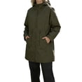 thumbnail image 3 of ClodeEU Women's Waterproof Trench Coat With Hoodeid,Padded Parka Synthetic Insulated Jacket Army Green,Womens Plus L, 3 of 9
