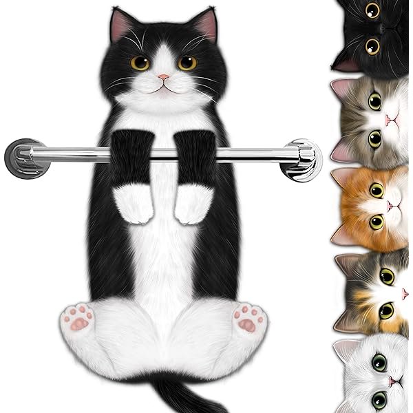 wonima01 Cat Hand Towels - Cotton Cat Gifts, Cute Decorative Hanging Washcloths for Bathroom & Kitchen