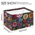 thumbnail image 4 of Yayeee 2 Pack Canvas Storage Basket with Handles for Shelves Fabric Bins Closet Organizer, Vibrant Flowers Pattern, 4 of 8