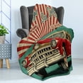thumbnail image 4 of San Diego Soft Flannel Fleece Throw Blanket, Greetings from San Diego California Vintage Touristic Design with a Retro Car, Cozy Plush for Indoor and Outdoor Use, 50" x 60", Multicolor, by Ambesonne, 4 of 5