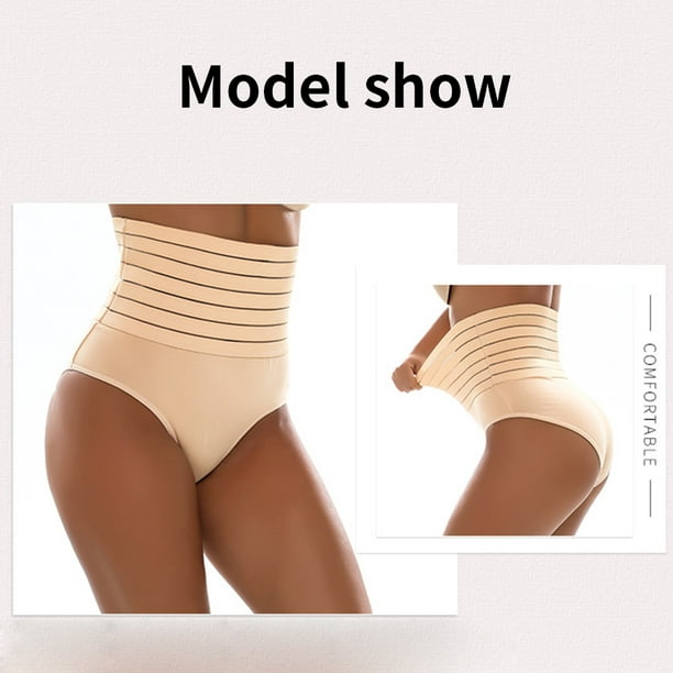 Baohd Women Underwear High Waist Cotton Panty Girl Shapewear Lingerie  Elastic Breathable Underwear, Skin Color, L 