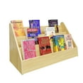 thumbnail image 3 of FixtureDisplays® Maple Color Countertop Book Shelf Display, Greeting Card Rack, Step Rack for Literature, Magazines, Brochure, Tile Sample Paint Brochure Holder, Unassembled 2904-MAPLE, 3 of 10