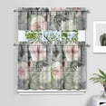 thumbnail image 2 of Kitchen Curtains and Valance Set 36 Inch Tier Pioneer Colorful Floral 3 Pieces Set Dining Room Small Curtain Drapes Cafe Curtains Valance for Home Decor Rod Pocket, 2 of 6