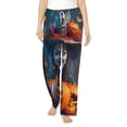 thumbnail image 2 of Picia Modern Style Pumpkin Witch Womens Soft Woven Cotton Elastic Waistband Sleep Pajama Pant Lounge Sleep Pant With Pockets And Drawstring-Medium, 2 of 9