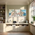 thumbnail image 4 of Hieng New York City Poster Travel Wall Art Canvas Framed Watercolor NYC Central Park Landmarks Artwork Decor Painting Prints Pictures Set of 3 for Bedroom Living Room Bathroom Office 16x24in, 4 of 5